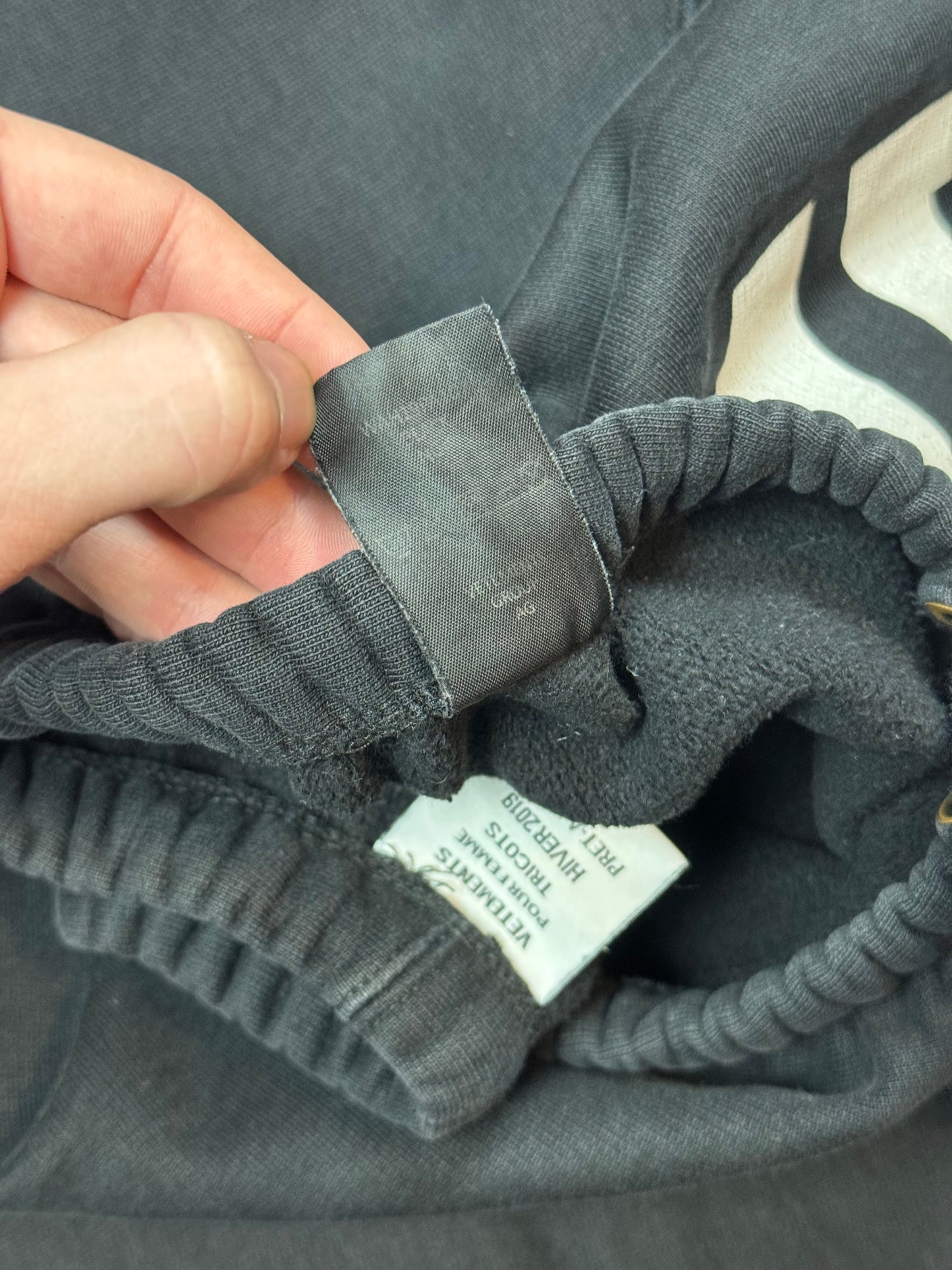 AW19 Vetements Black Spellout Sweatpants