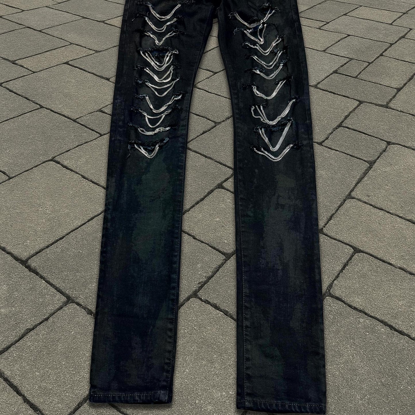 FW13 Saint Laurent Paris Oil Waxed Chain Denim