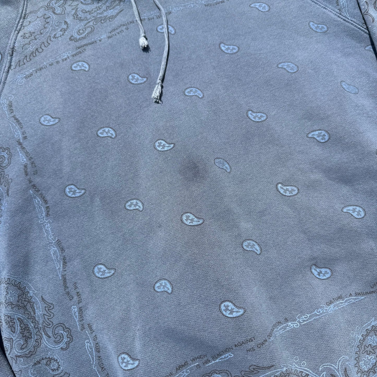 AW04 Raf Simons Blue Pocketless Paisley Hoodie