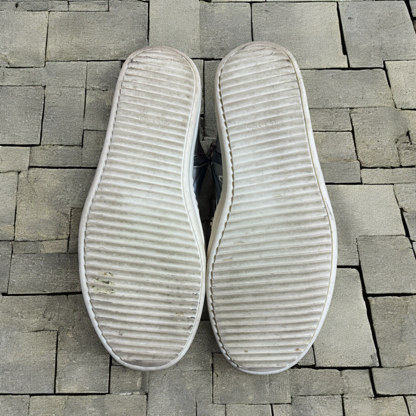 Rick Owens Pearl Grey Reflective Geobaskets
