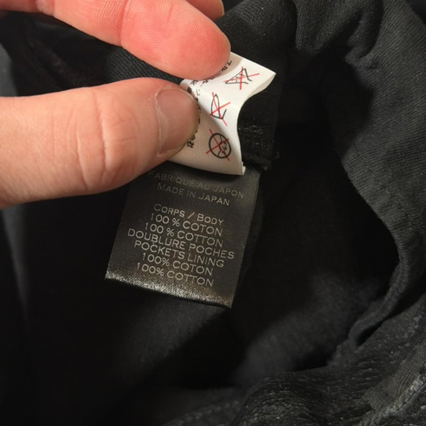 AW15 Balmain Black Wax Coated Biker Denim
