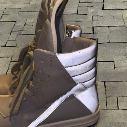Rick Owens Pearl Grey Reflective Geobaskets