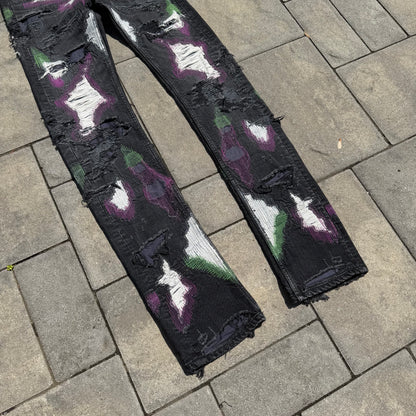 2018 Vlone Black Runway Scab Denim