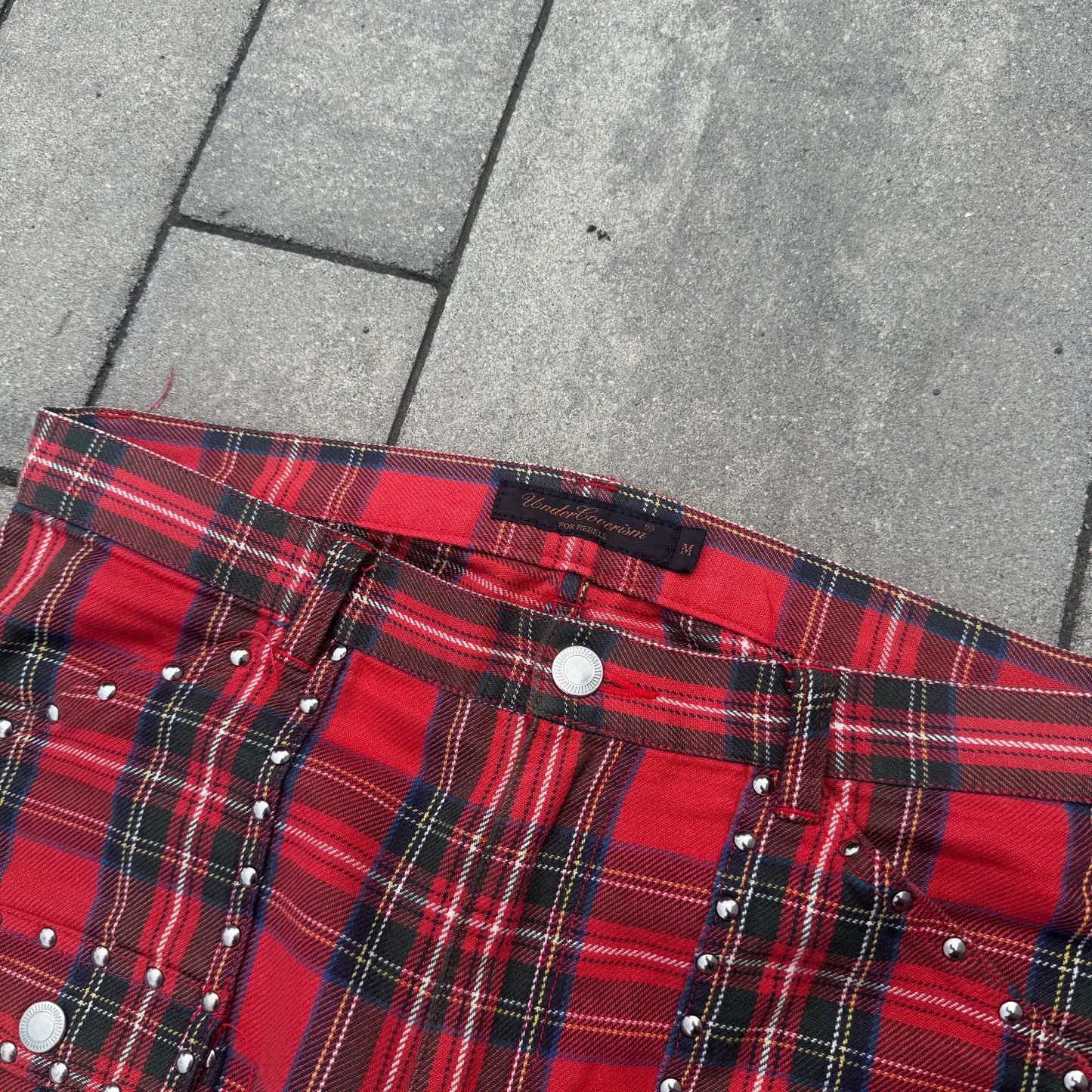 AW02 Undercover Studded Tartan Pants