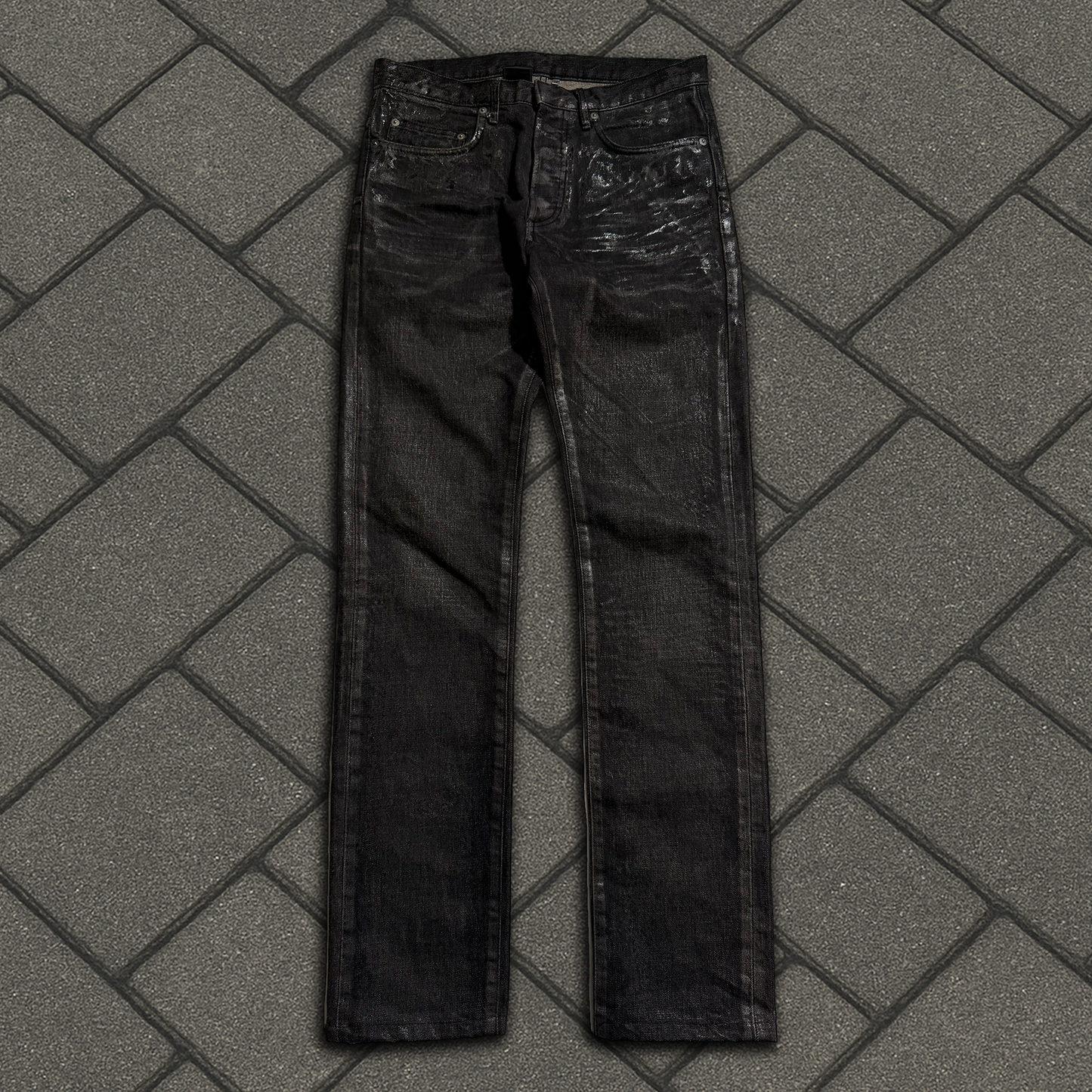 AW05 Dior Homme Black Luster Waxed Denim