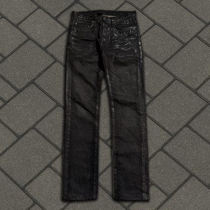 AW05 Dior Homme Black Luster Waxed Denim