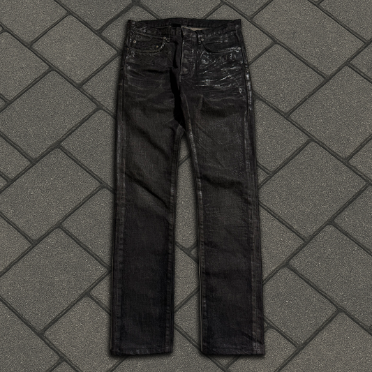 AW05 Dior Homme Black Luster Waxed Denim