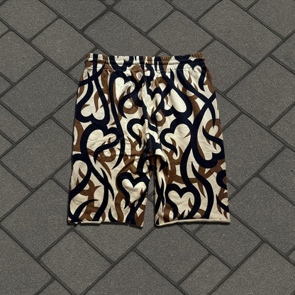 AW04 Number (N)ine Beige Tribal Camo Shorts