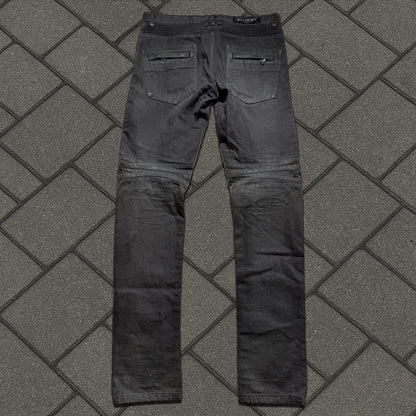 Balmain Light Wax Biker Denim