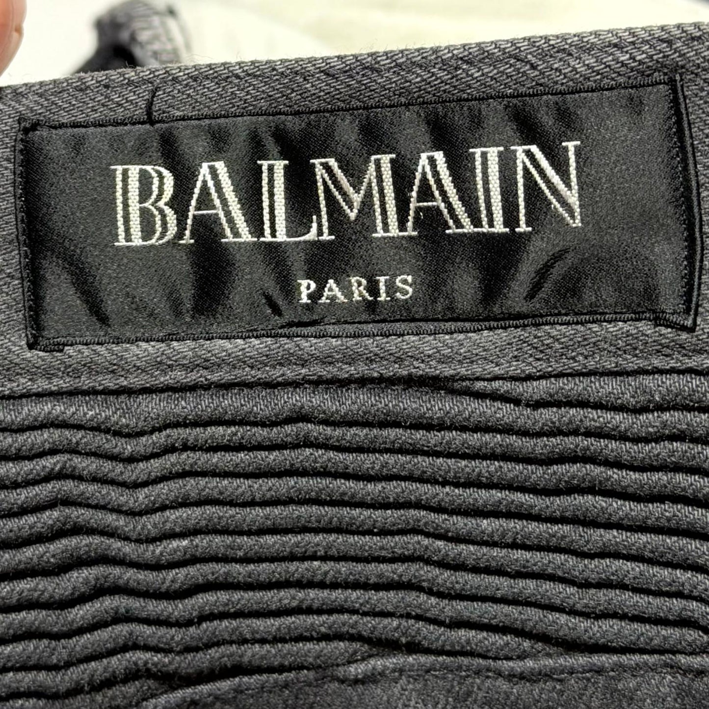 Balmain Light Wax Biker Denim
