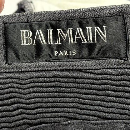Balmain Light Wax Biker Denim