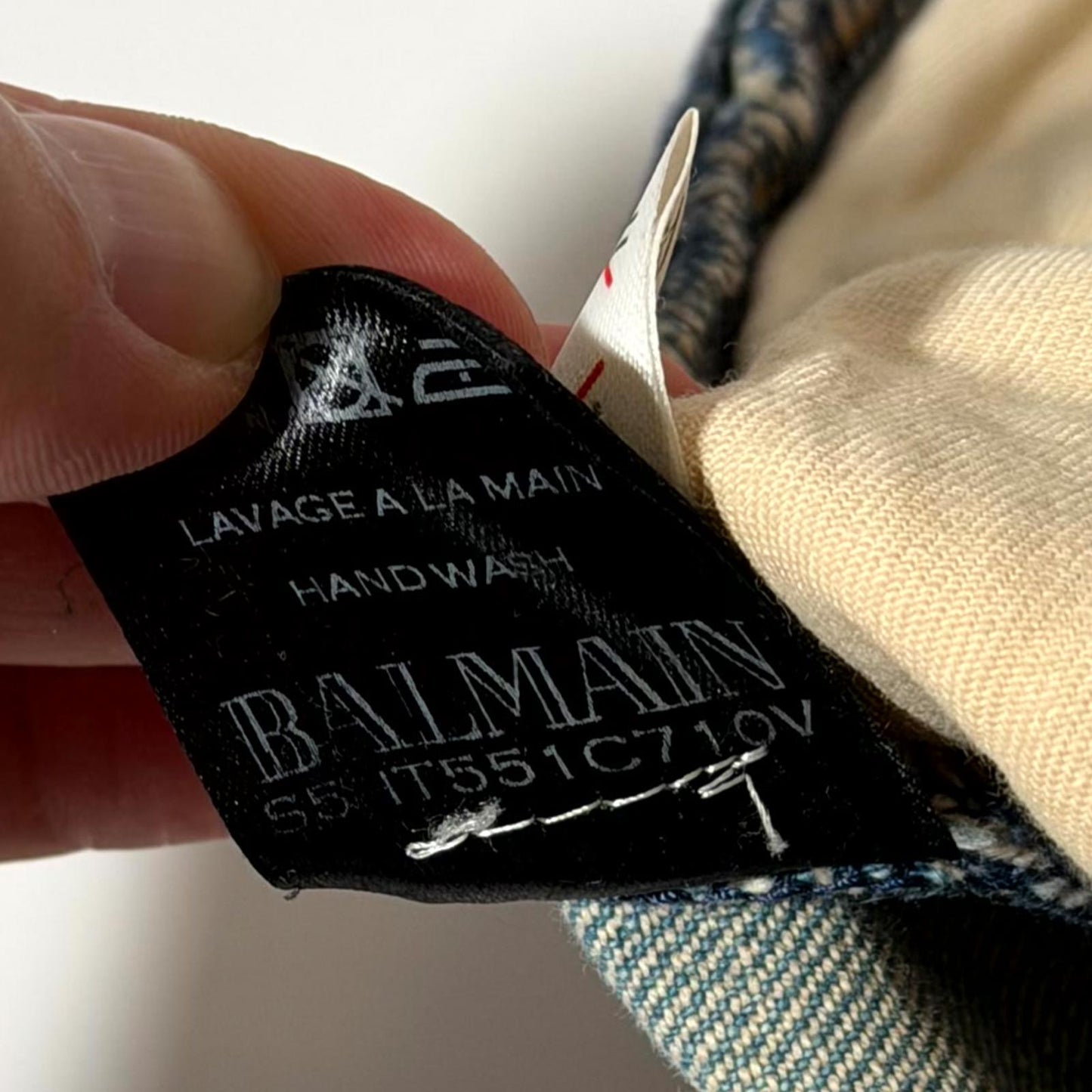 SS15 Balmain Dirty Mudwash Biker Denim