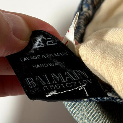 SS15 Balmain Dirty Mudwash Biker Denim