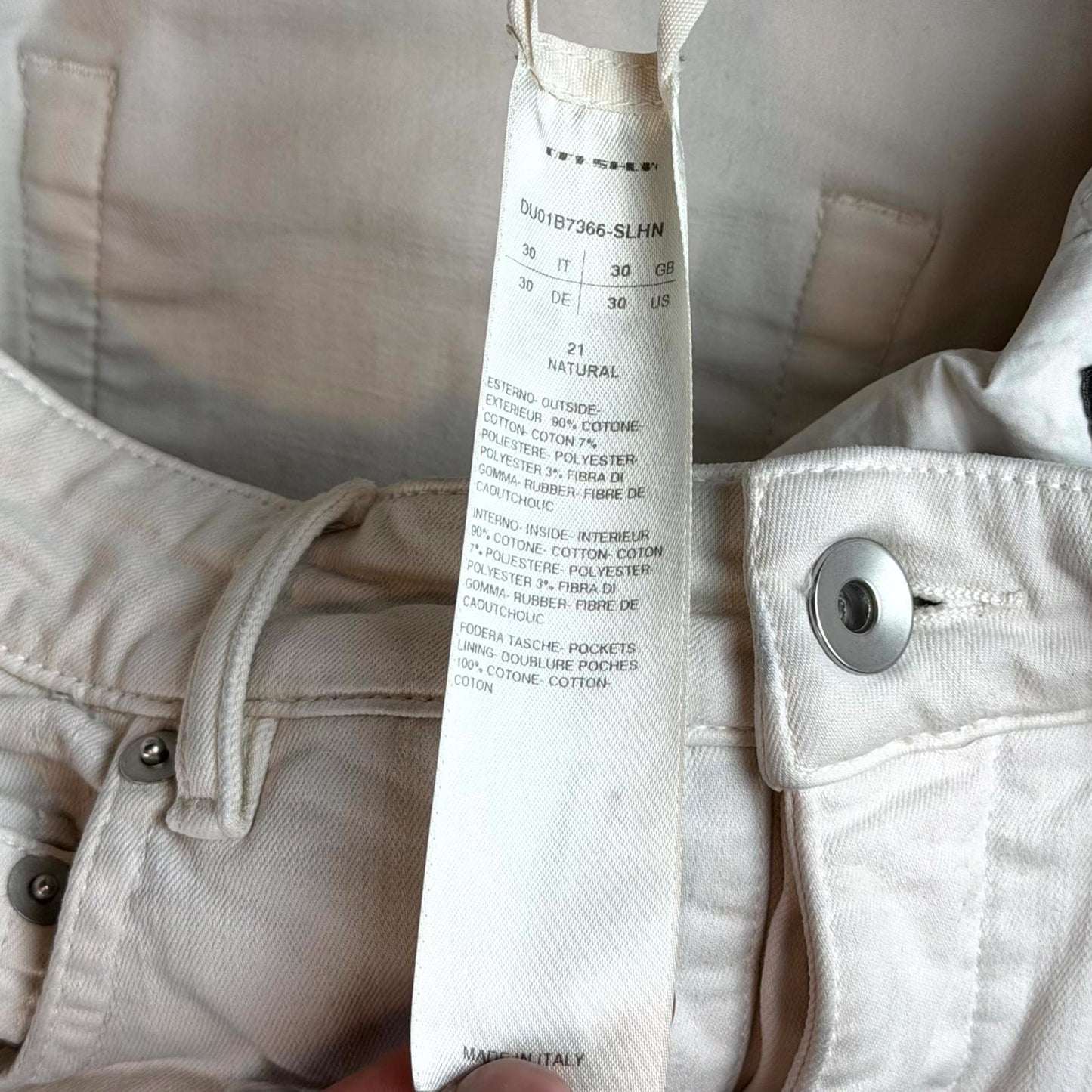 Rick Owens DRKSHDW Slashed White Detroit Cut Denim