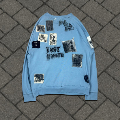 Miju Repairs Blue ‘Lost Youth’ Patchwork Crewneck