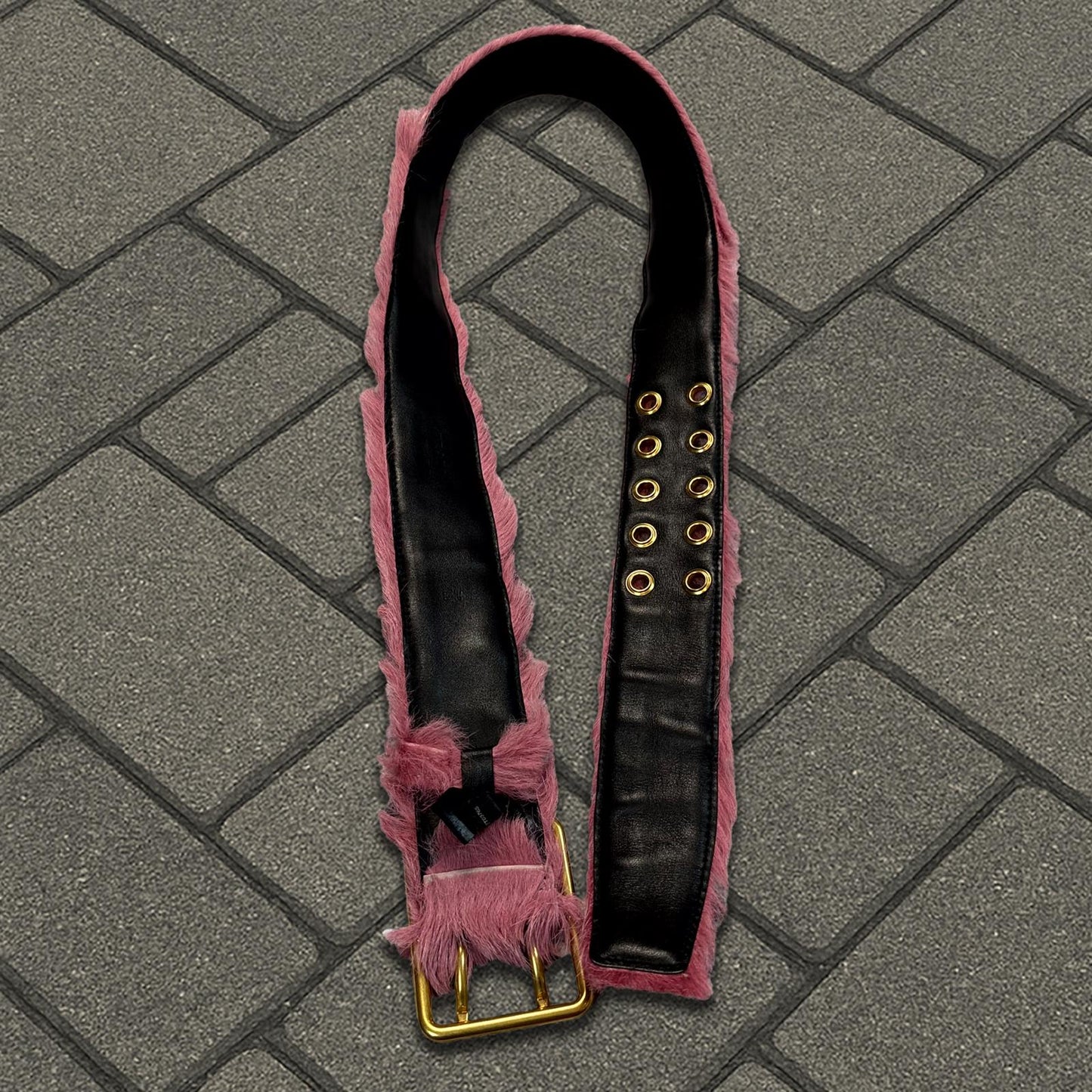 AW17 Prada Pink Fur Belt