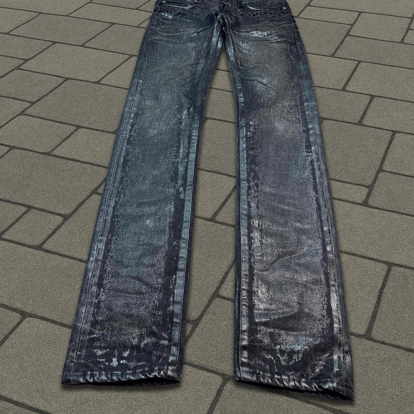 AW05 Dior Homme Black Waxed Luster Denim