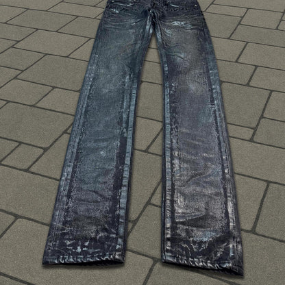 AW05 Dior Homme Black Waxed Luster Denim