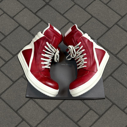 Rick Owens Cardinal Red Geobasket Sneaker
