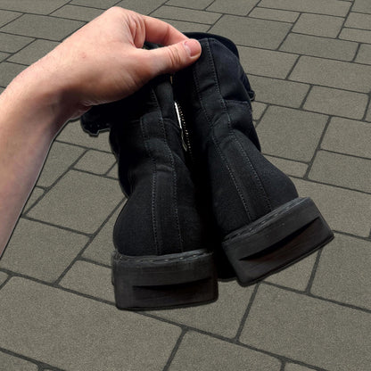 Rick Owens DRKSHDW Black Canvas Megatooth Boots