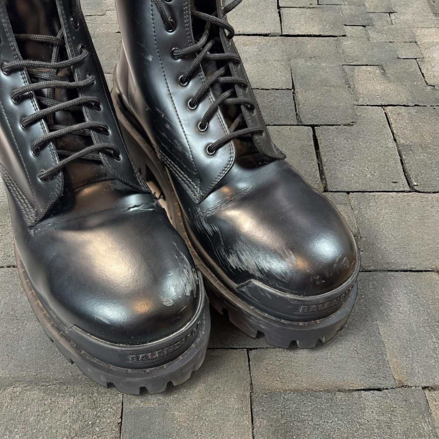 Balenciaga Calfskin Black Strike Boot