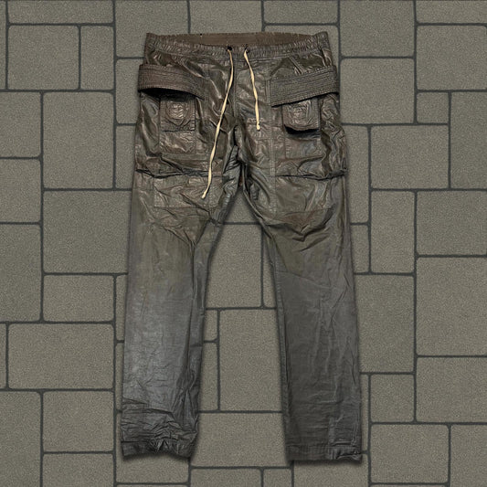 SS15 Rick Owens Dark Dust Waxed Poplin Creatch Cargo Pants