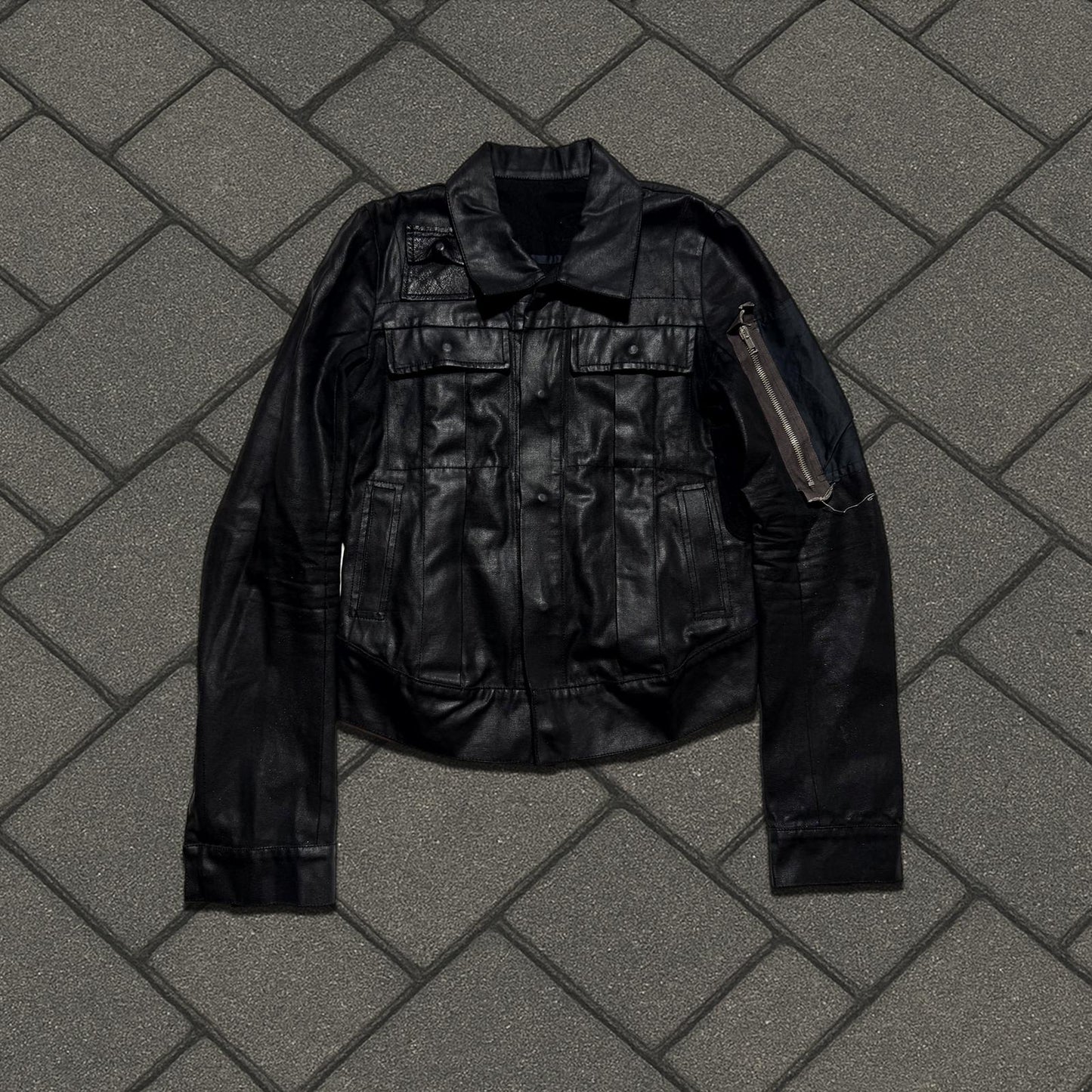 SS03 Rick Owens 'Suckerball' Reconstructed Wax Jacket