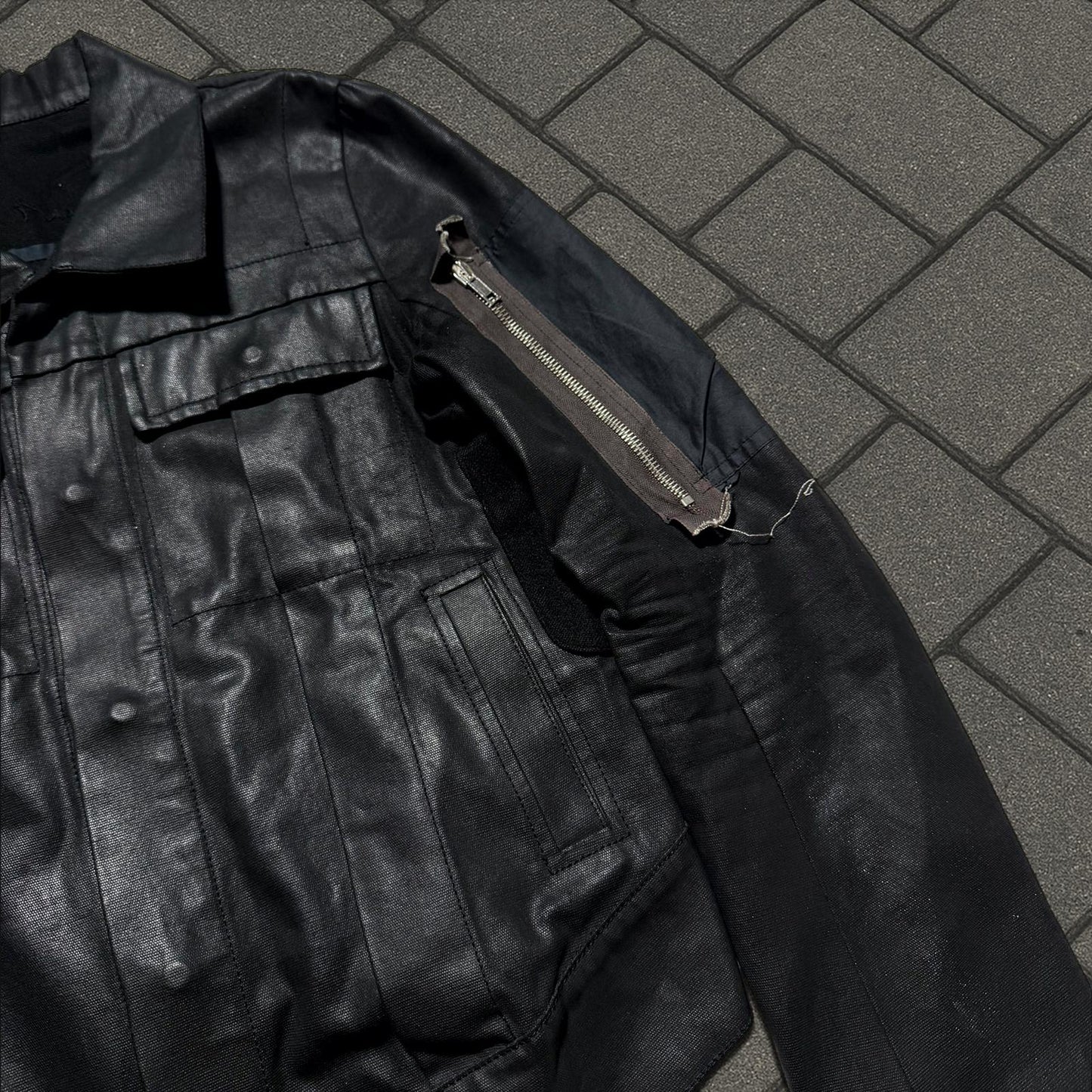 SS03 Rick Owens 'Suckerball' Reconstructed Wax Jacket