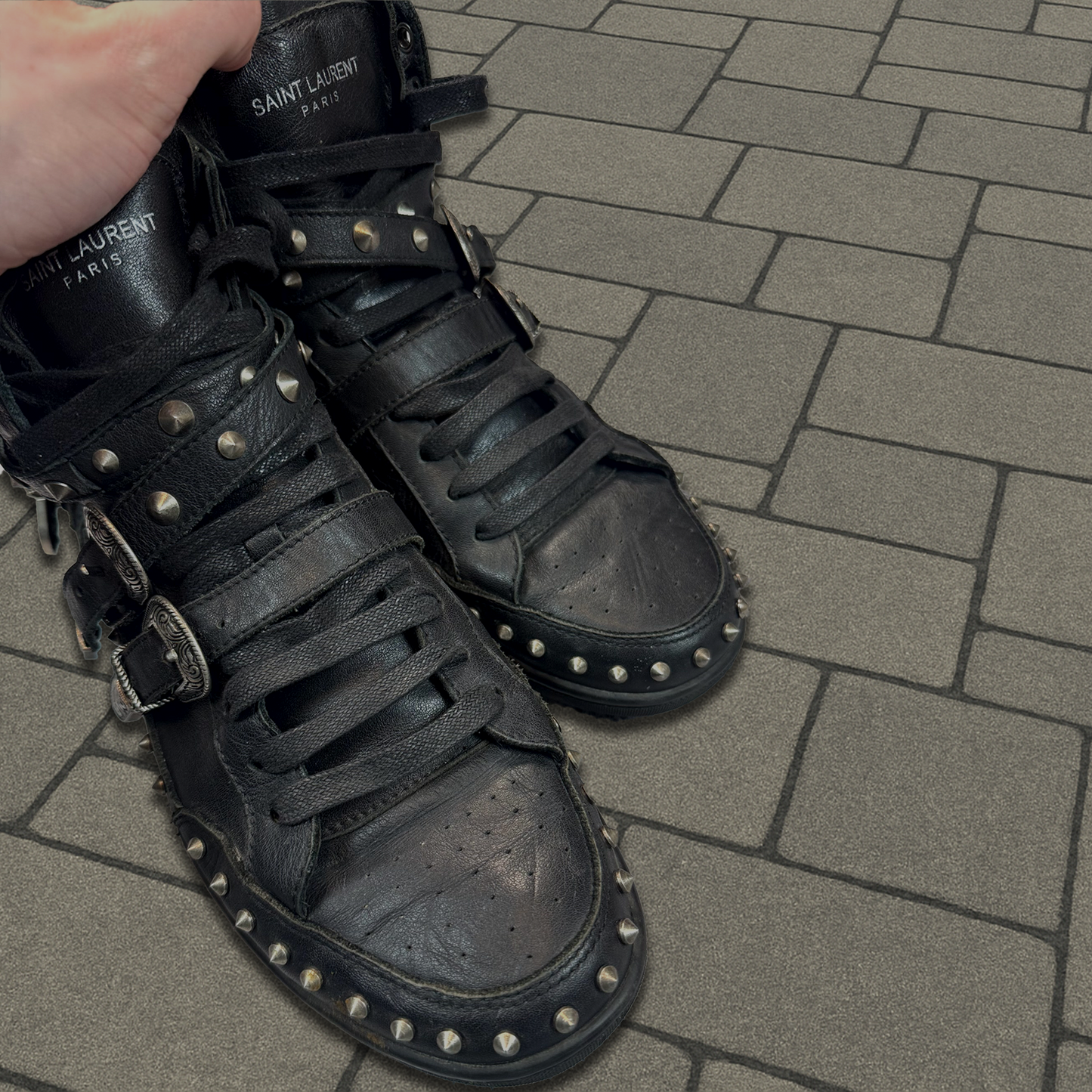 Saint Laurent Paris SL/08H Strap Studded Sneakers