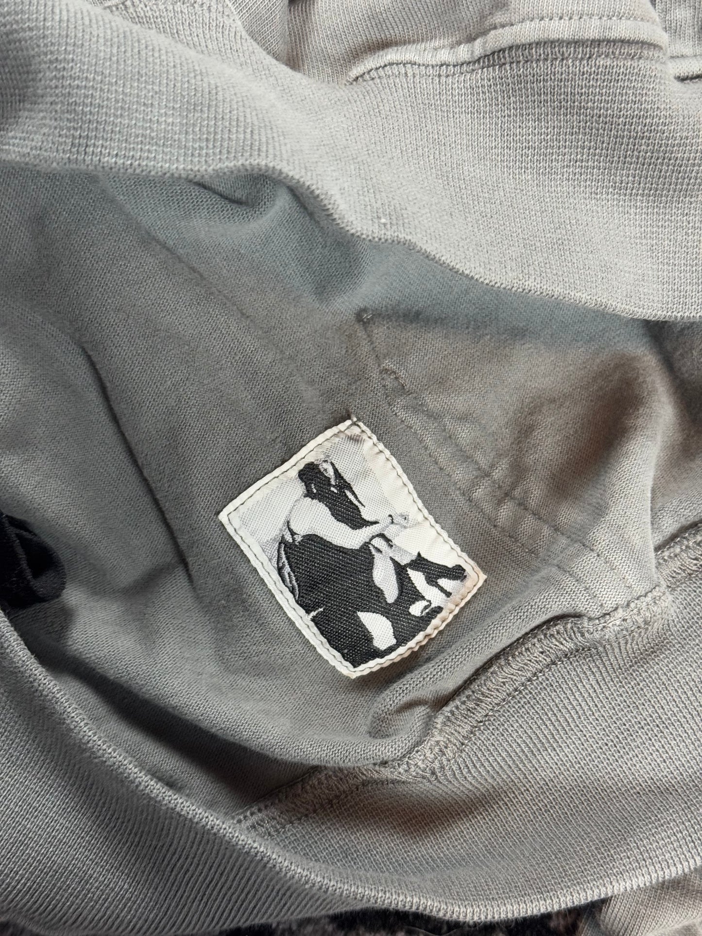 Rick Owens Cropped Grey Mountain Hoodie