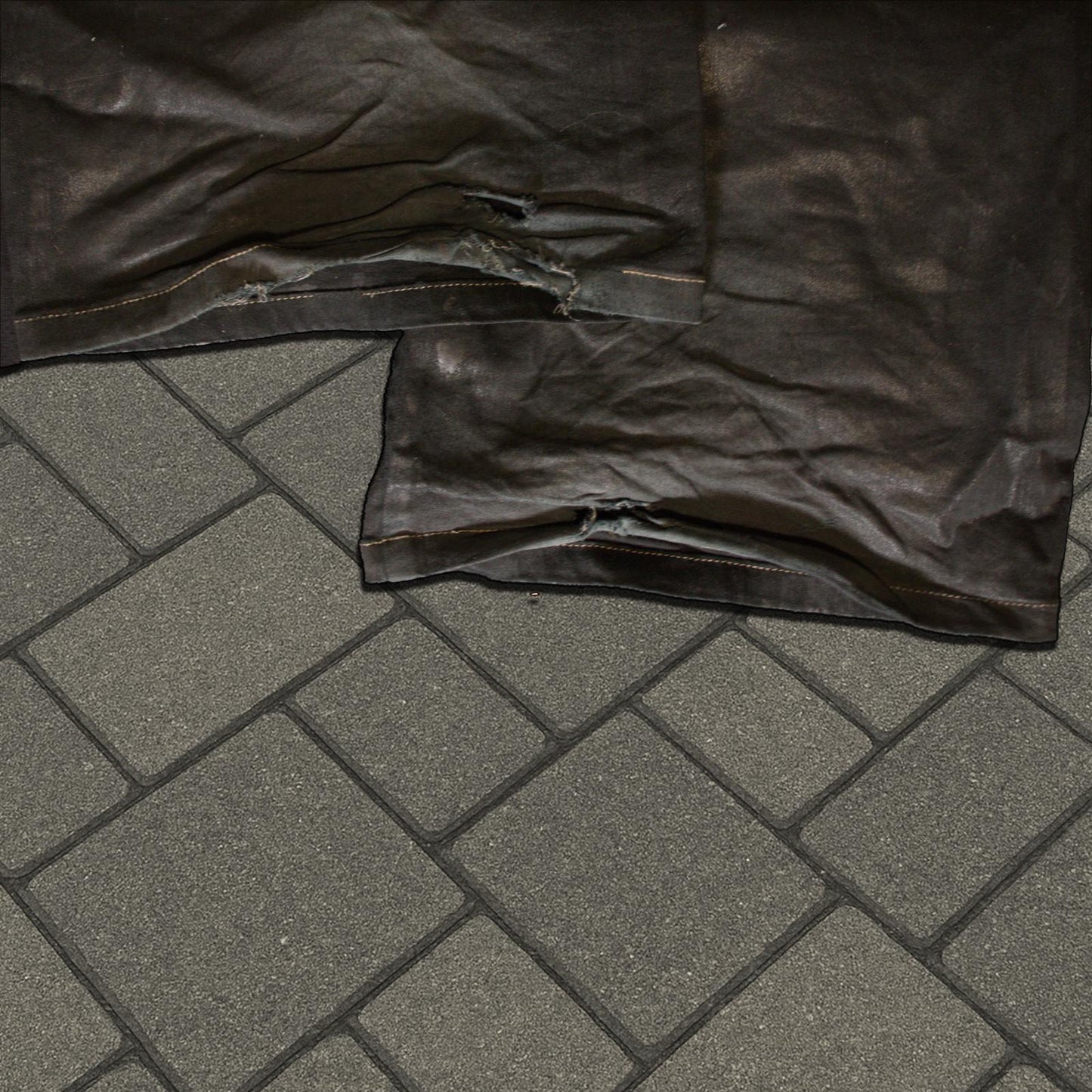 SS25 Rick Owens Waxed Double Layer Aircut Denim