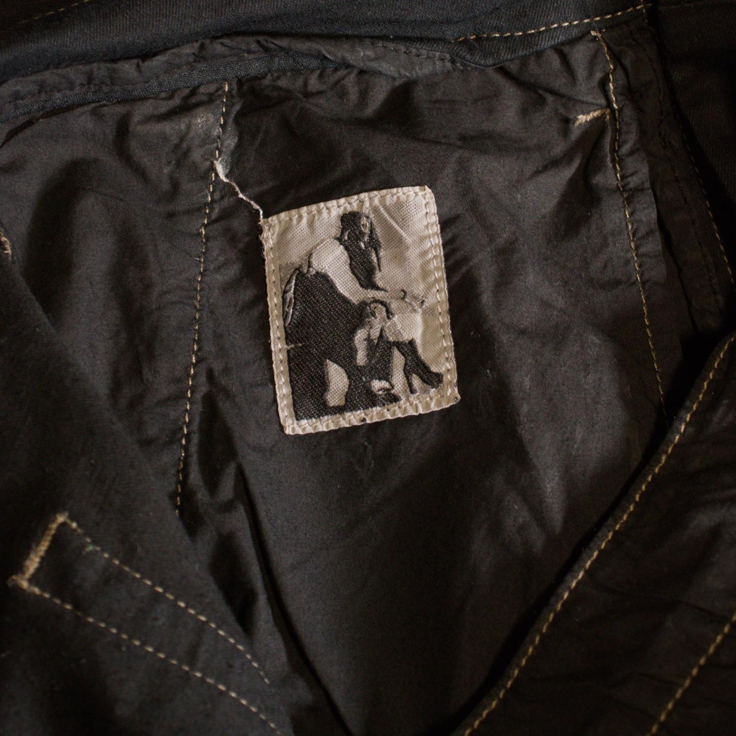 SS25 Rick Owens Waxed Double Layer Aircut Denim