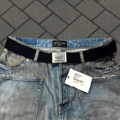 Balenciaga Adidas Black Trefoil Belt