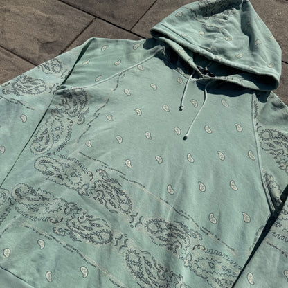 AW04 Raf Simons Mint Pocketless Paisley Hoodie