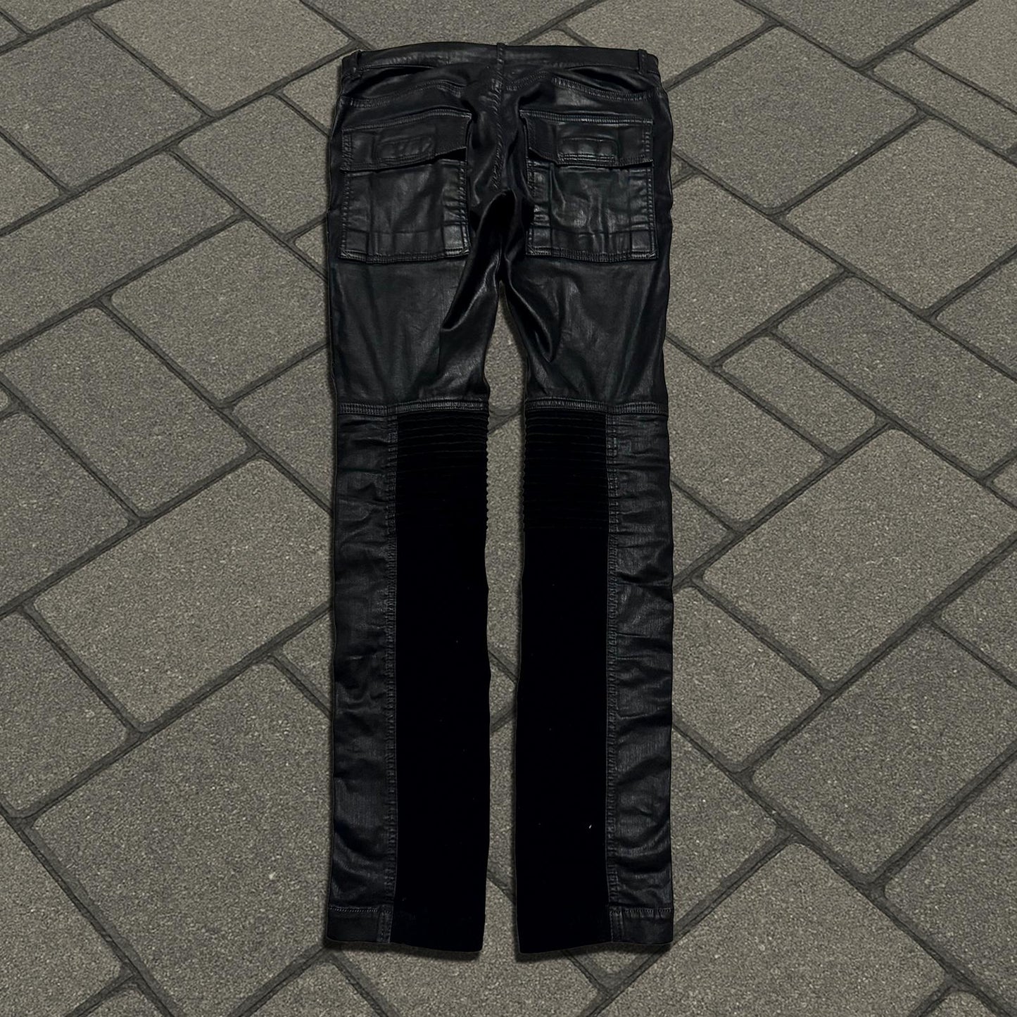 SS16 Rick Owens Black Waxed Memphis Cut Denim
