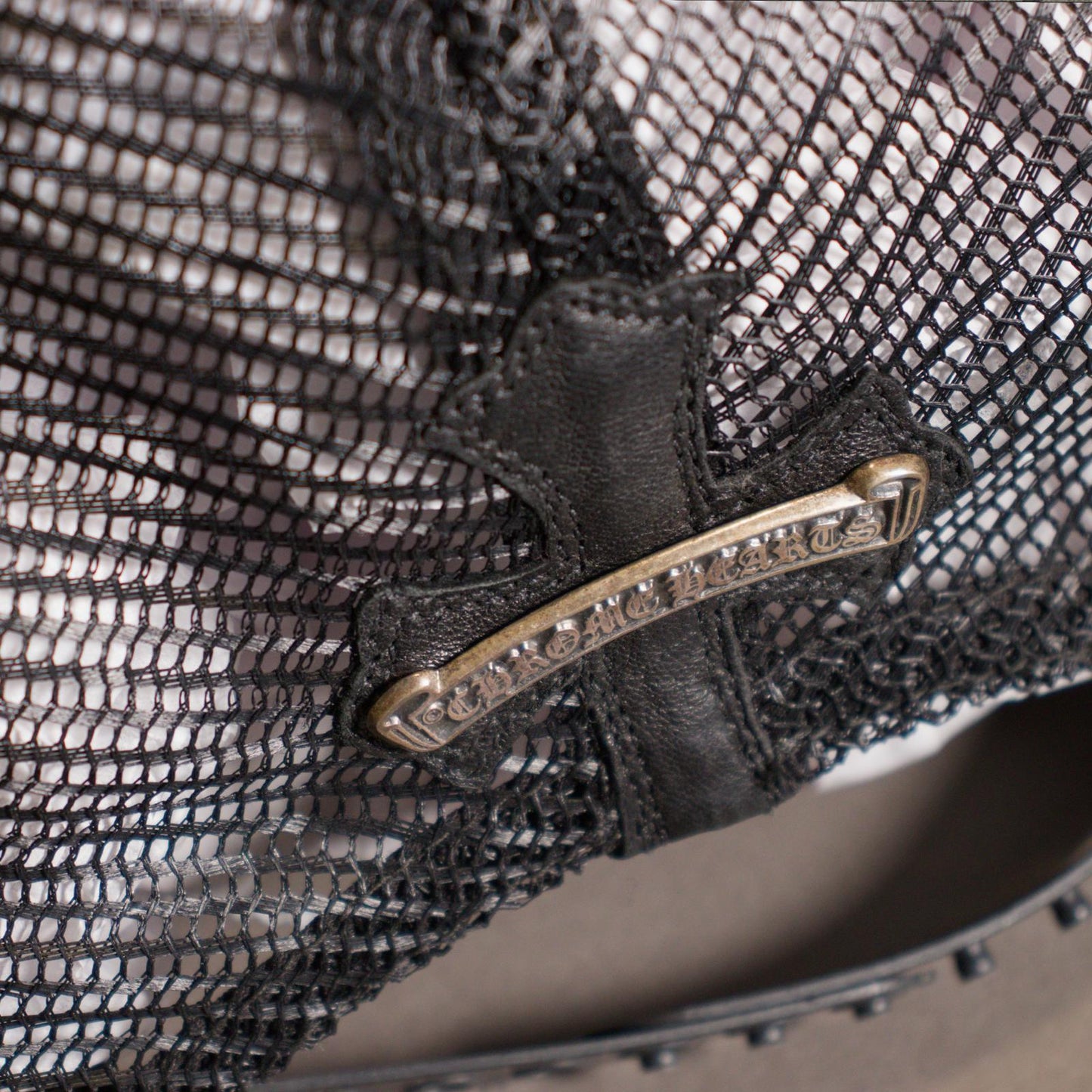 Chrome Hearts Fleur Leather Trucker Hat