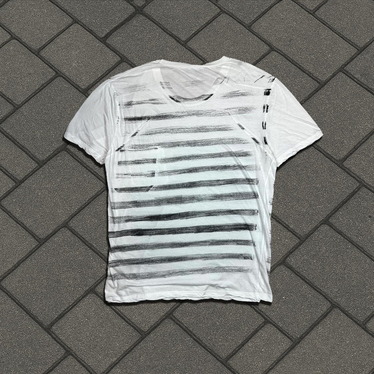 SS05 Dior Homme White Runway Stripe Tee