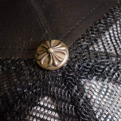 Chrome Hearts Fleur Leather Trucker Hat