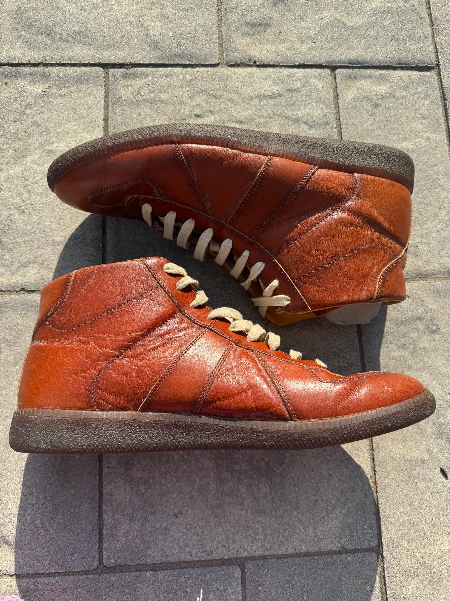 Maison Margiela Brown Leather Hi-Top Gat