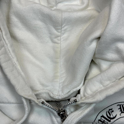 Chrome Hearts White Horseshoe Zip Up Hoodie