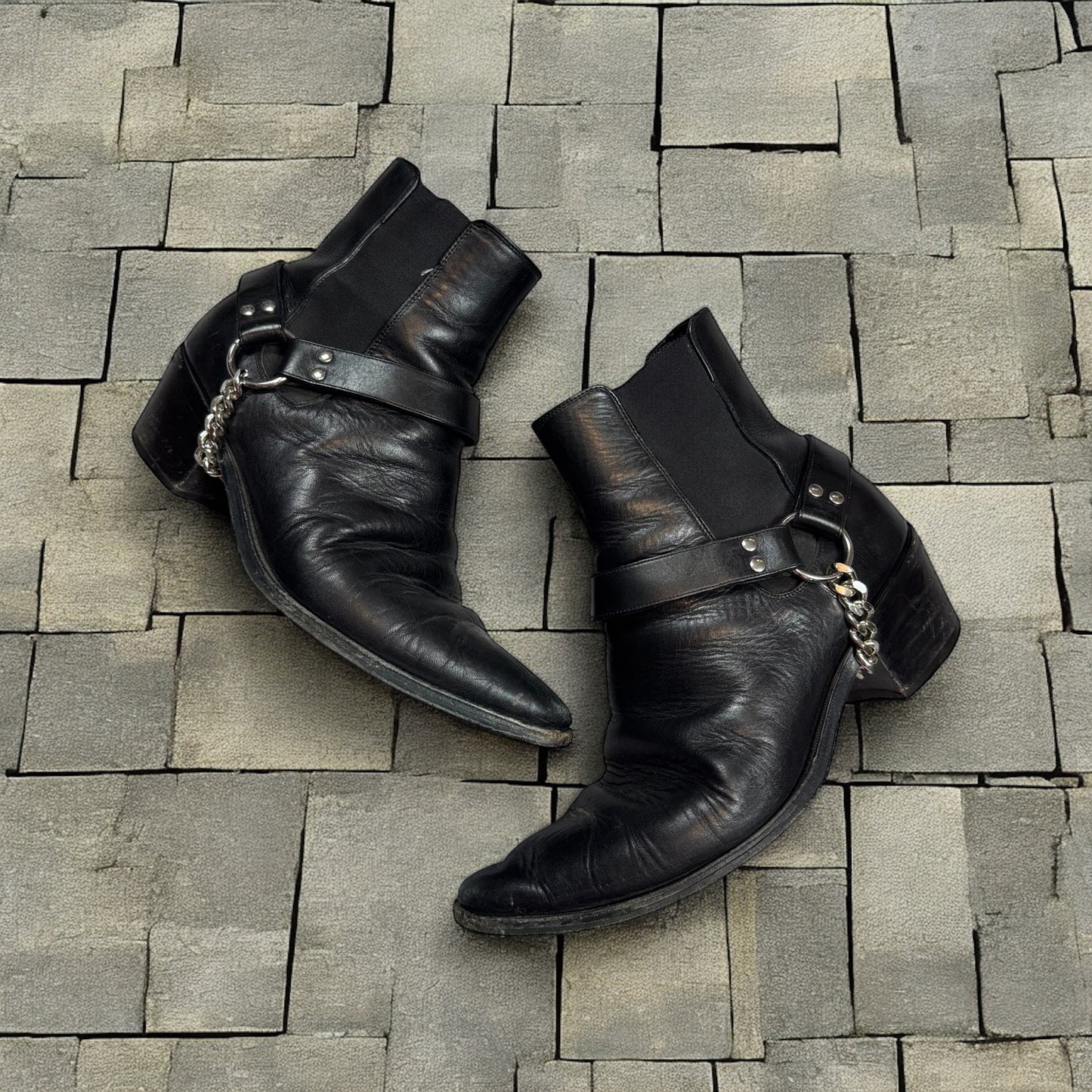 Celine Carmargue Black Chain Boots