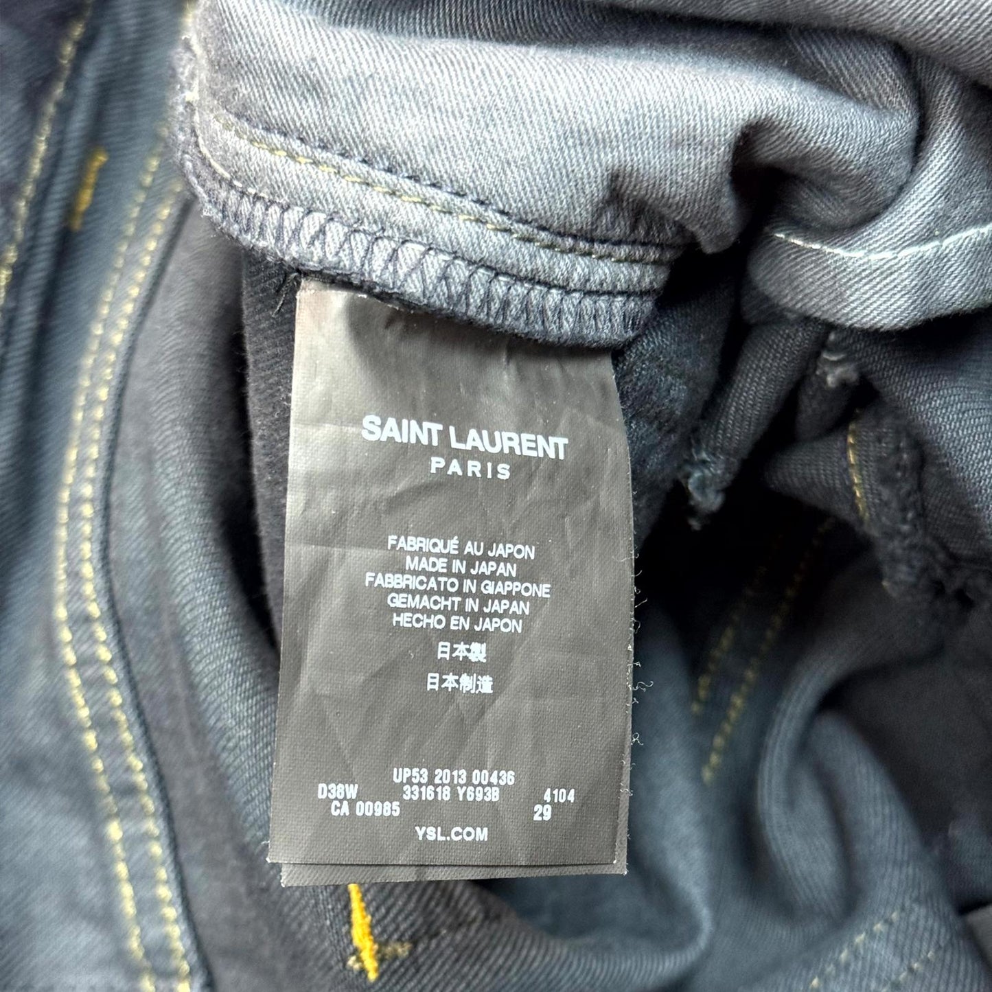 FW13 Saint Laurent Paris Oil Waxed Chain Denim