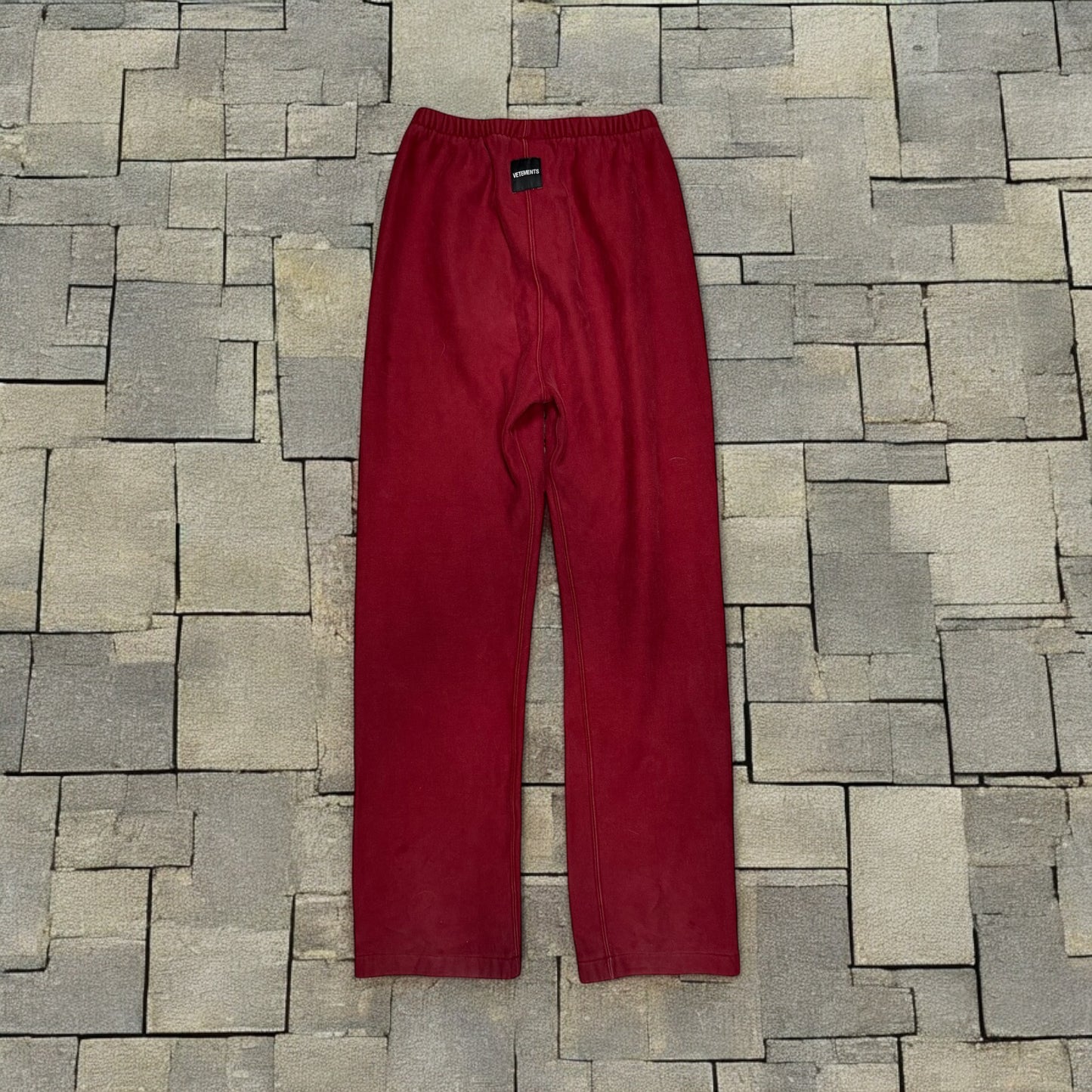 Vetements Red Spellout Sweatpants