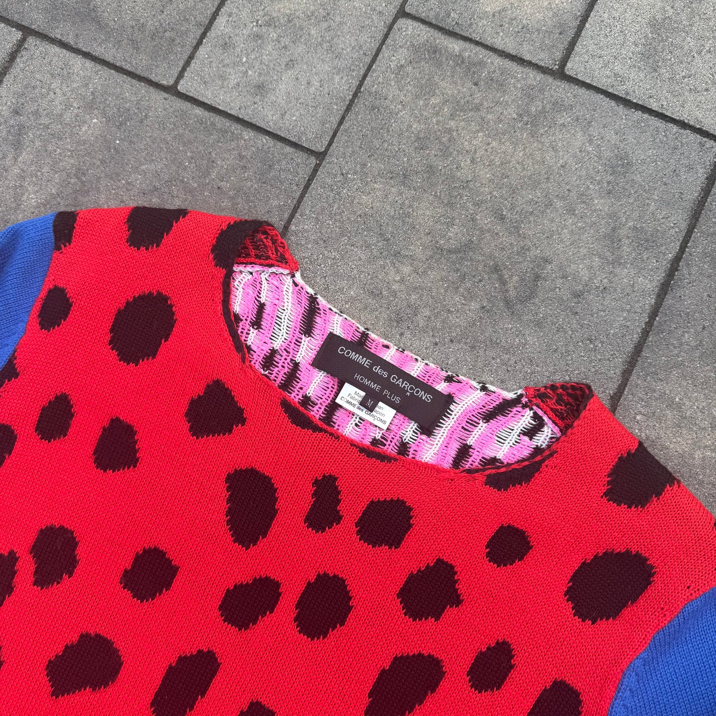 SS18 Comme Des Garcons Red Leopard Knit