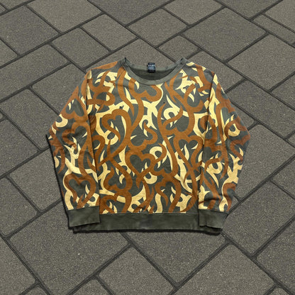 AW04 Number (N)ine Green Tribal Camo Crewneck