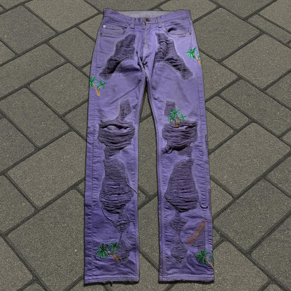 SS18 Vlone Purple Palm Tree Denim