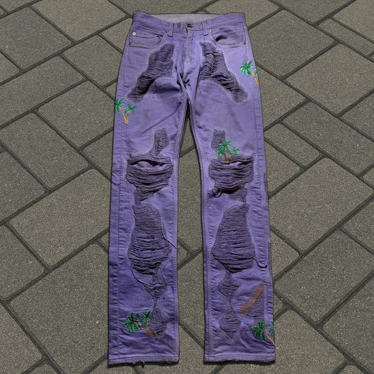 SS18 Vlone Purple Palm Tree Denim