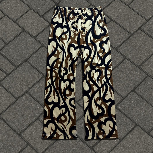 AW04 Number (N)ine Beige Tribal Camo Sweatpants