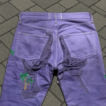 SS18 Vlone Purple Palm Tree Denim