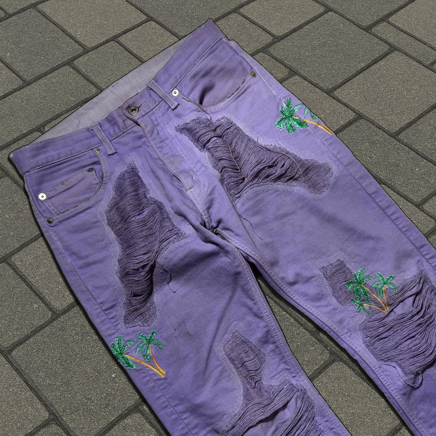 SS18 Vlone Purple Palm Tree Denim